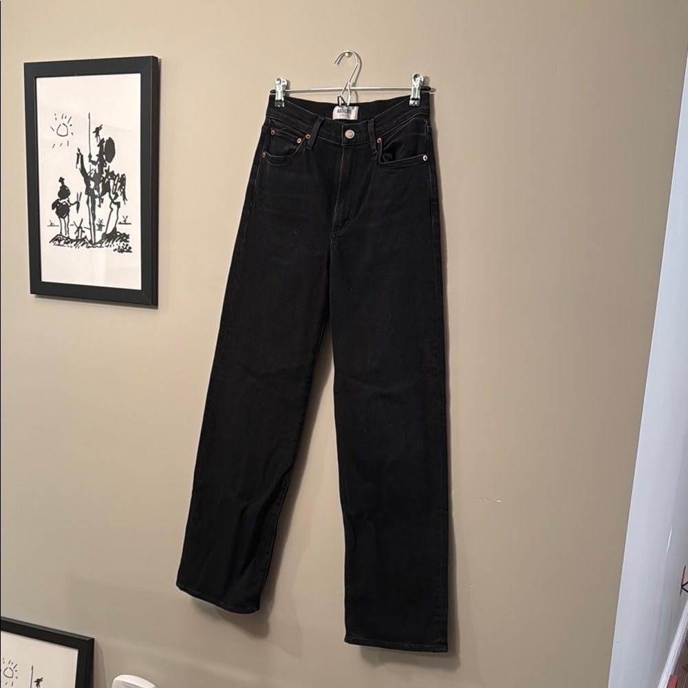 Agolde Black Straight Leg Jeans